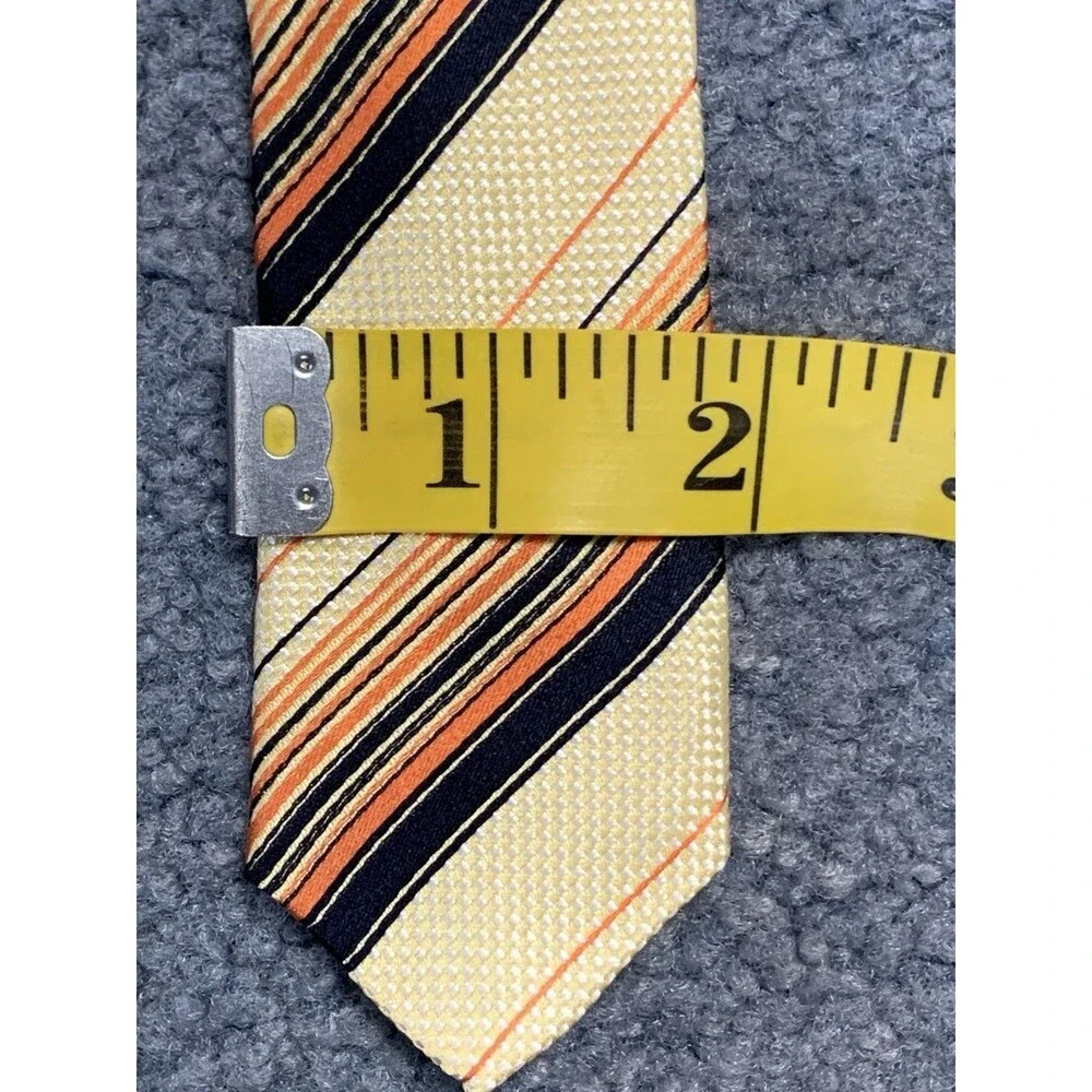 Ermenegildo Zegna Striped Textured 100% Silk Brown Beige Neck Tie Designer Italy